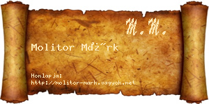 Molitor Márk névjegykártya